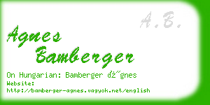 agnes bamberger business card